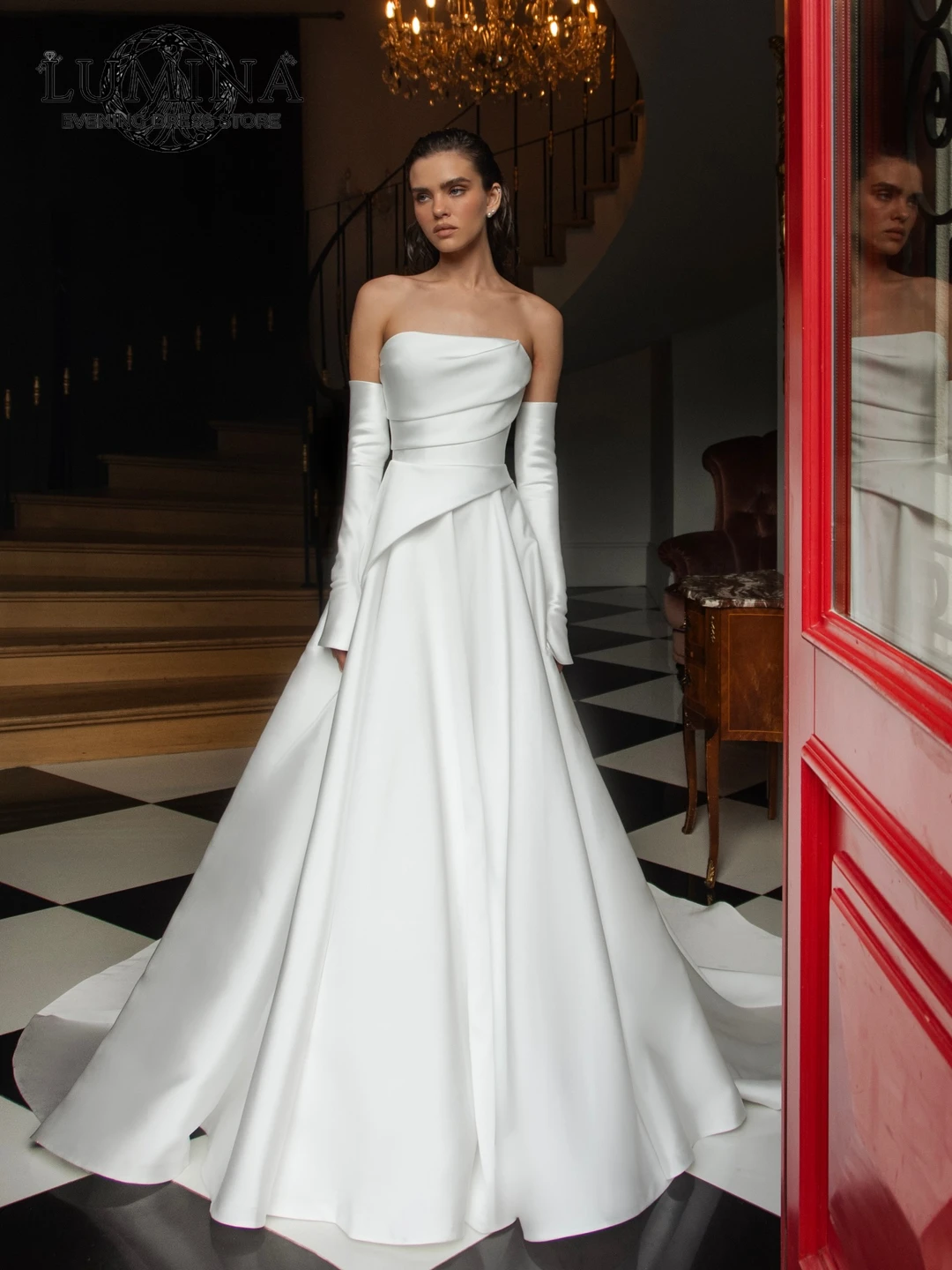 

Lumina Tube Top Saudi Women's Evening Dress 2026 Woman Line A Pink Dress Elegant Luxury Elegant Party Dresses Custom Made Satin