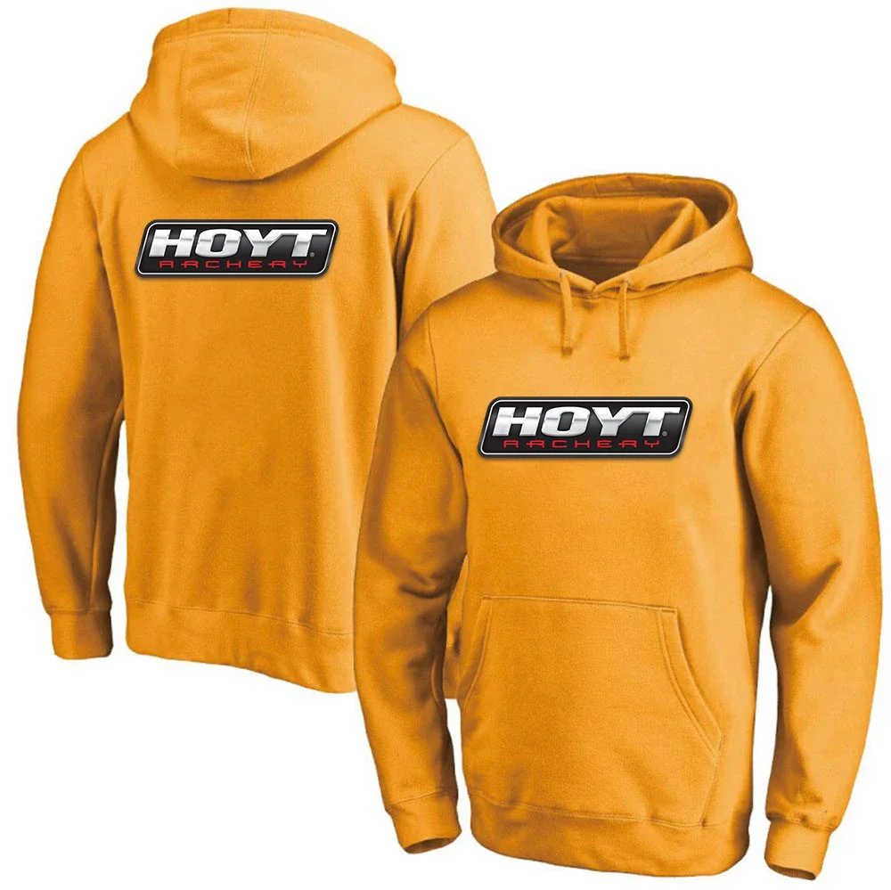 

2023 Men's New Hoyt Archery Printed Solid Color Pullover Hoodie Cotton Casual Harajuku Hooded Print Leisure Simple Sportswear