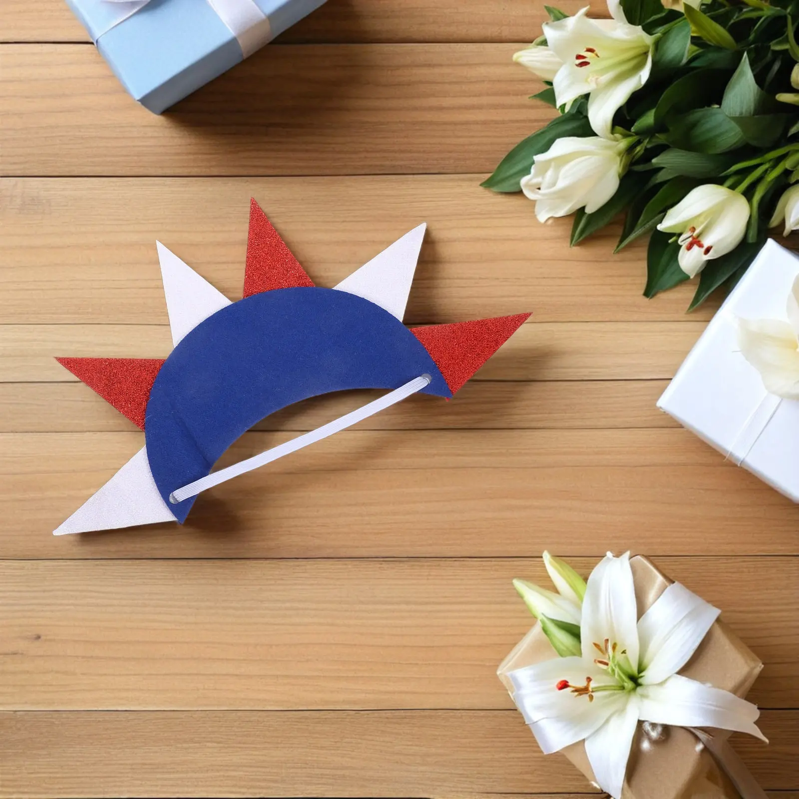

3Pcs Statue of Liberty Headband Lightweight Nonwoven Patriotic Goddess Hair Accessory for 4Th of July Independence Day Party