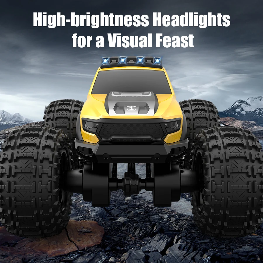 JJRC C8816 Amphibious Remote Control Car 4WD Off-Road Climbing Monster Truck with LED Light 4-wheeled Bigfoot Buggy RC Car Toys