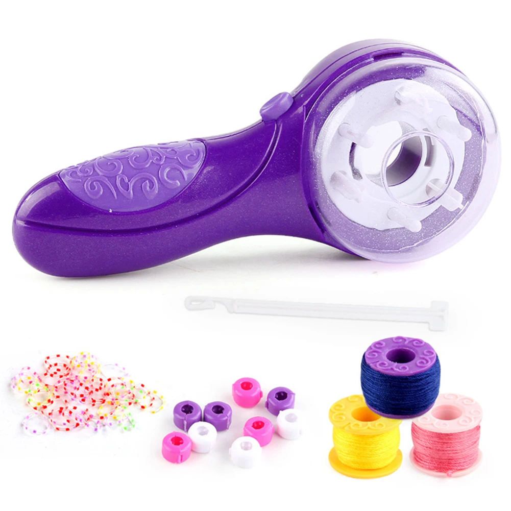 Hair Braider Machine Hair Braider Tool Styling DIY Tool with Hair Hook Rubber Band Hair Twister Machine Salon Toy Child Gifts