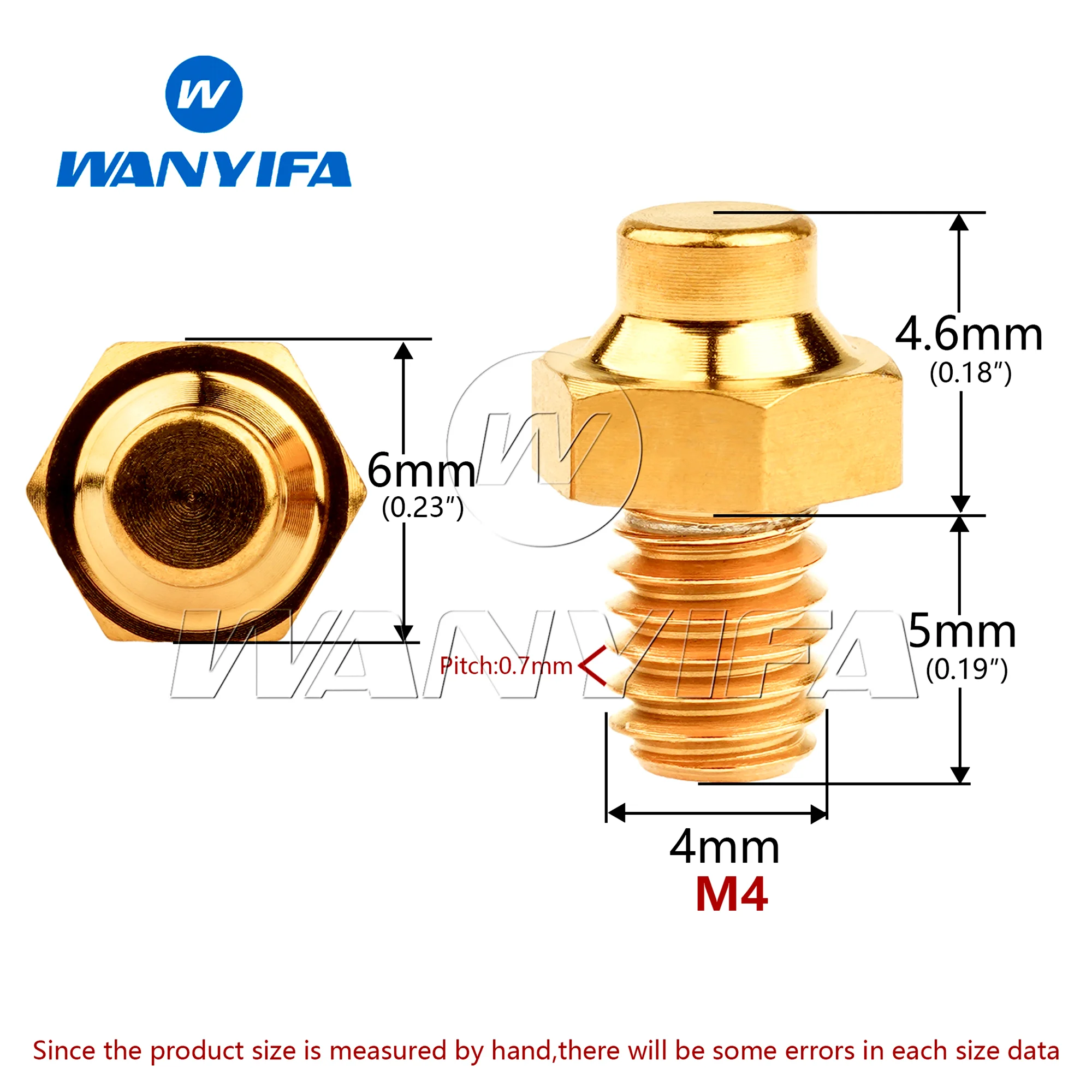 Wanyifa  Titanium Alloy Bolt M4x5mm Hex Bolt Anti-Slip Fastener Screw Accessories