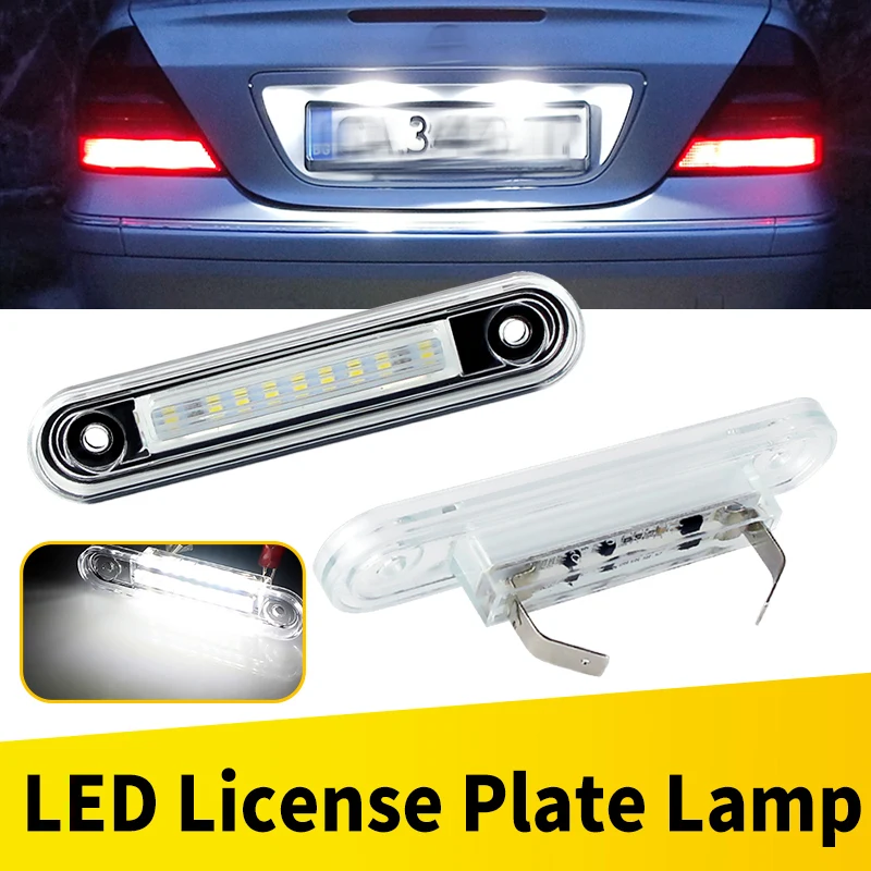 2Pcs For Mercedes Benz E-Class W124 W201 C-Class W202 LED License Plate Light Number Plate Lamp Car Accessories A1248200256