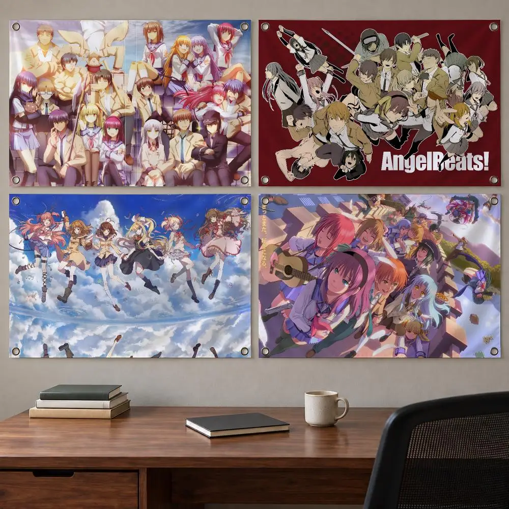 Romantic Anime Angel Beats! Flags Indoor Outdoor Wall Banner Party Decor Large Hanging Wall Backdrop