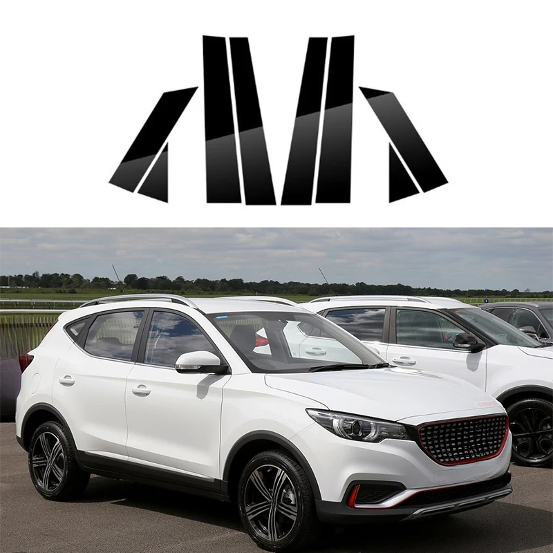 Fit For MG ZS ZX ZST Astor 2018 2019 2020 2021 2022 2023 8Pcs Gloss Black Pillar Posts Door Trim Window Cover Exterior Part