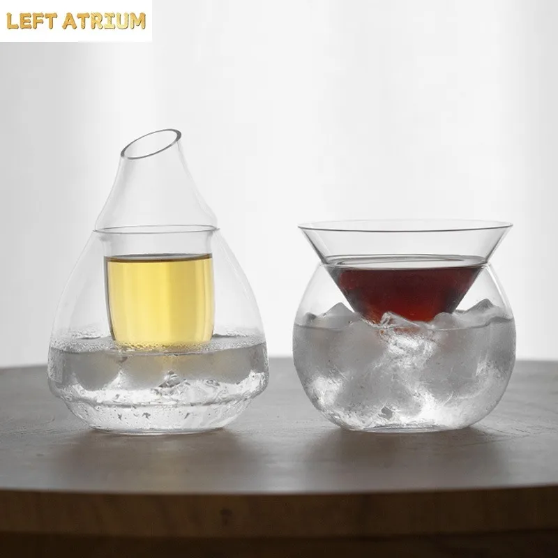 1PC Japanese-style Creative Sake Jug Set Crystal Glass Separation Wine Dispenser Japanese Material Store Home Decoration