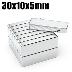 NdFeB 블록 초강력 영구 자석, 30x10x5 N35 네오디뮴 자석, 30mm X 10mm X 5mm, 2 개, 5 개, 10 개, 20 개, 50 개