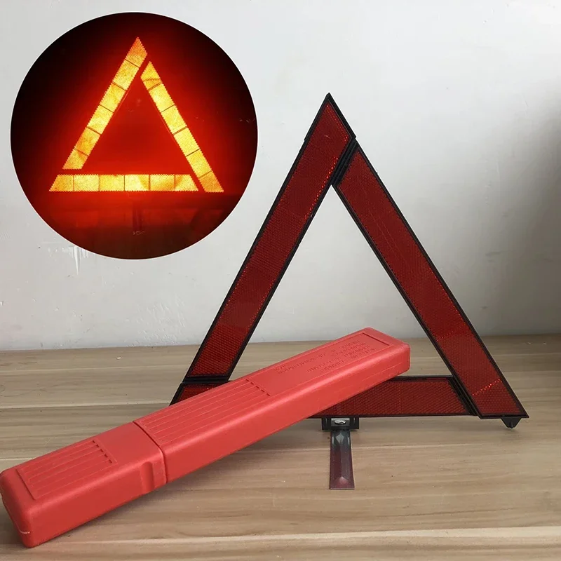 

Car Tripod Folded Stop Sign Reflector Car Emergency Breakdown Warning Tool Triangle Red Reflective Safety Hazard Car Accessories