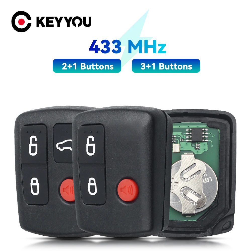 KEYYOU With Battery For Ford BA BF Falcon Sedan Wagon Keyless Car Remote Fob 3 4 Buttons 433MHZ Replacement Car Key