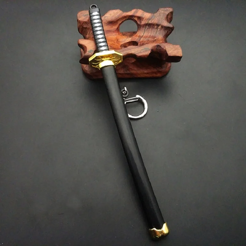 Anime Zoro Keychain, Metal Samurai Sword Design