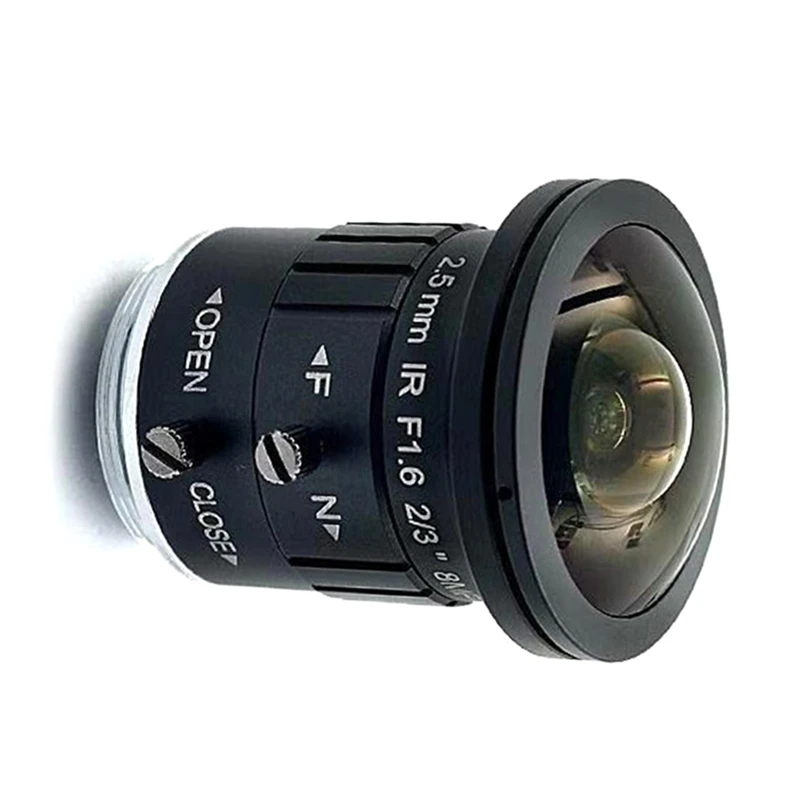 BNVN-2.5Mm 4K 8MP 2/3 بوصة F1.6 IR عين السمكة زاوية واسعة عرض C-S جبل أحادية البؤرة عدسة CCTV السيارات القزحية 8 ميجابيكسل لكاميرا 4K