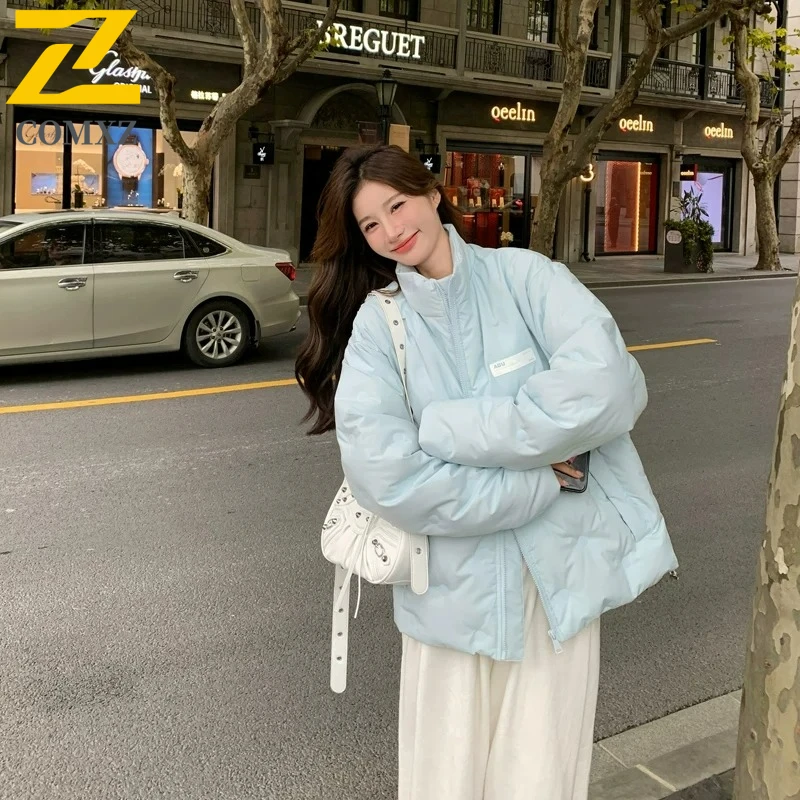 COMXZ Winter Jacket Thick Warm Solid Color Korean Style Travel Padded Jacket 2025 Snowy High-Quality Down Jacket Men's Clothing