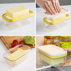 LMETJMA Butter Dish with Lid Rectangle Butter Keeper with Cutter Slicer Butter Box for Refrigerate Butter Container JT30