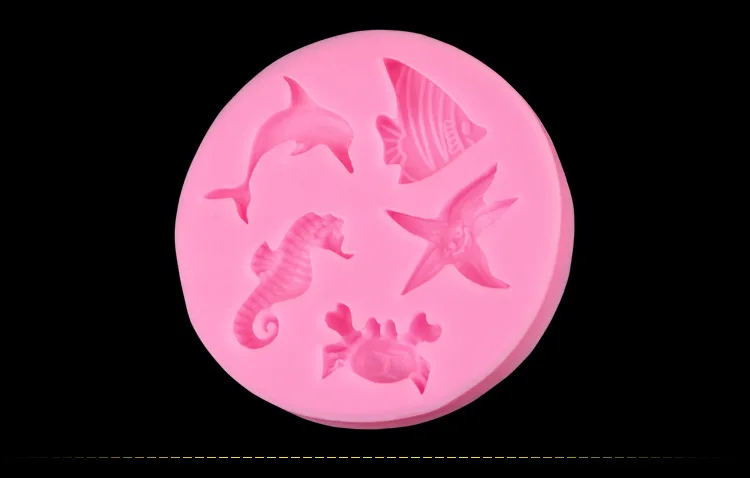 Dolphins Hippocampus Starfish Silicone Mold Chocolate Fondant Cake Decoration Kitchen Soap Tools E041