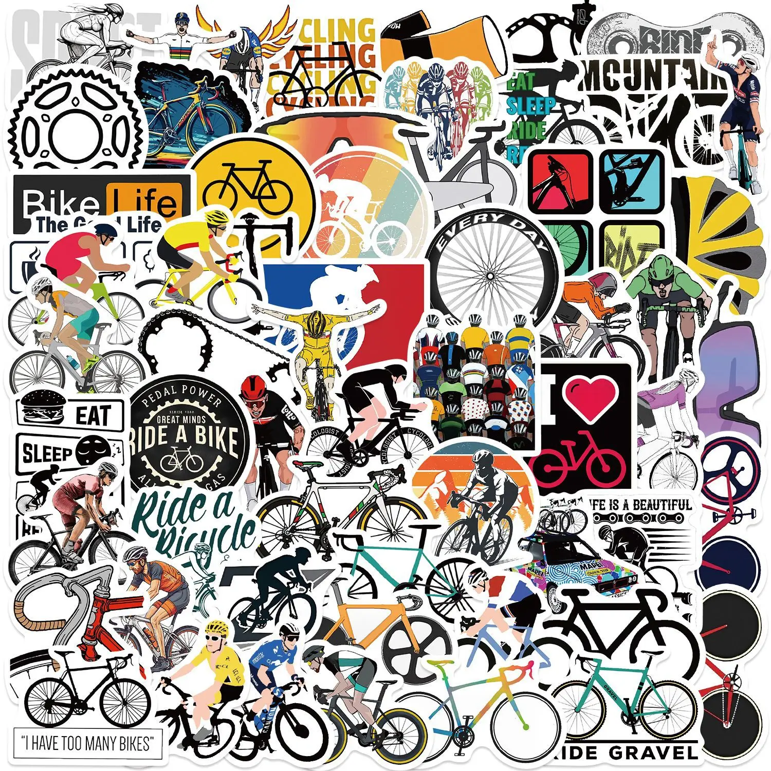 50 pegatinas impermeables para - Cycling Gear Material reseña y precio