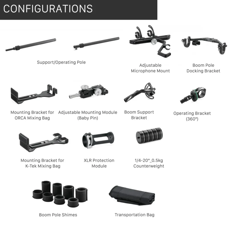 TILTA TA-ZR Zombie Rig Boompole Support System Microphone Holder Audio Support Recorder Labor-Saving Expansion For Orca Recordin