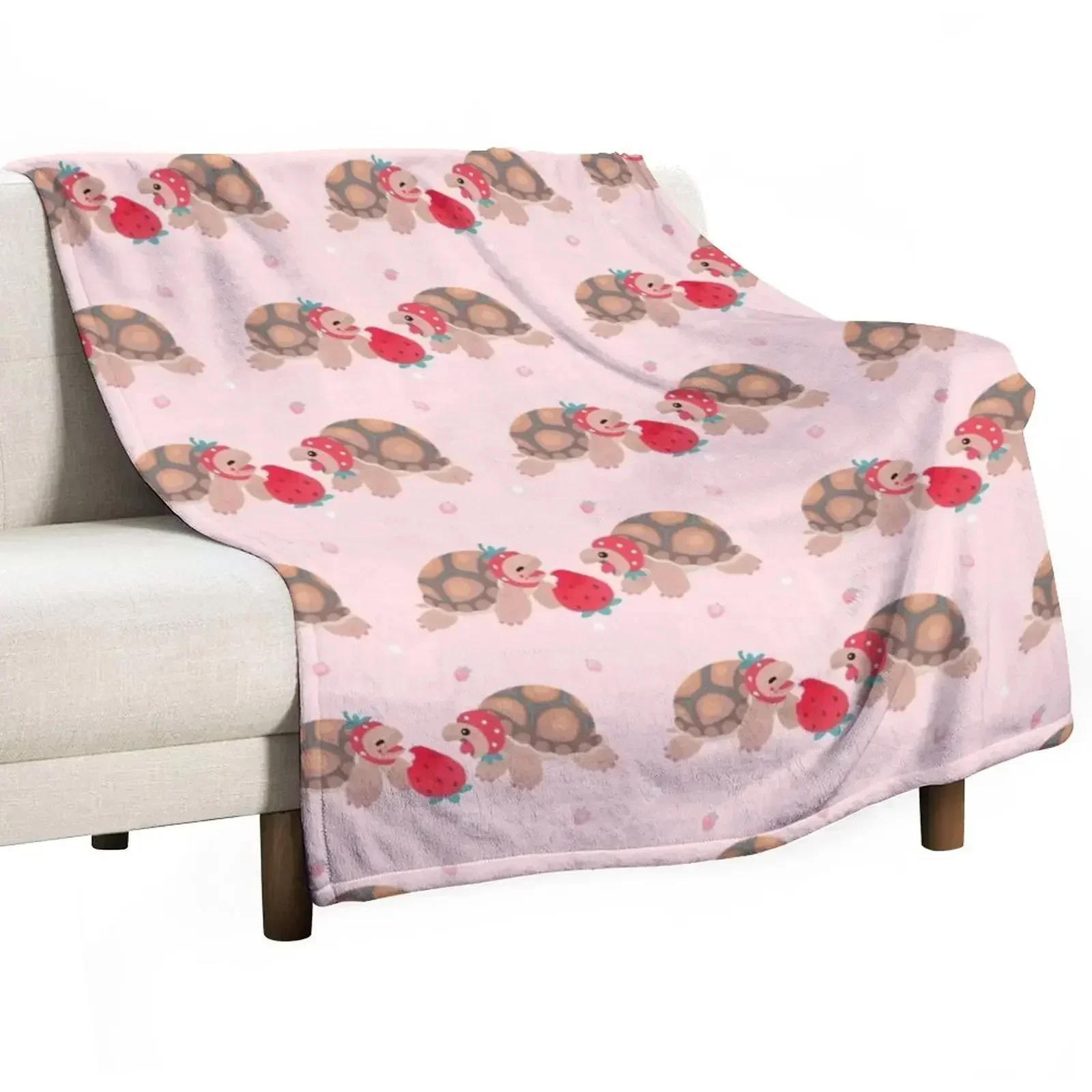 

Tortoises love strawberries Throw Blanket Stuffeds valentine gift ideas Bed Thermal Blankets