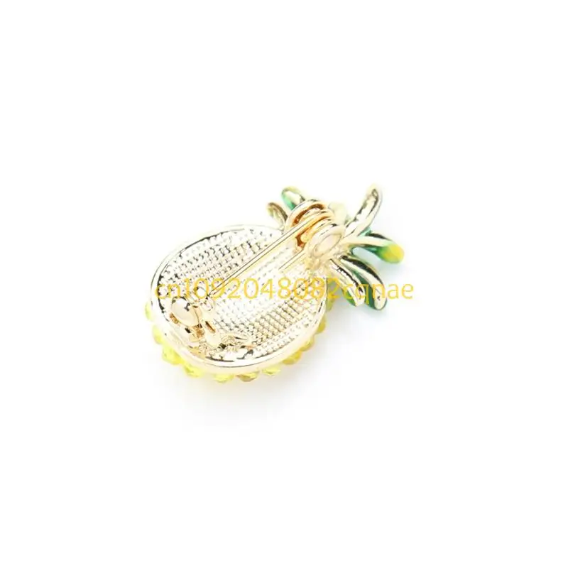 Pineapple Brooch Featuring Sparkling Crystals For Tropical Fashion Accessory Lightweight Comfortable Wear