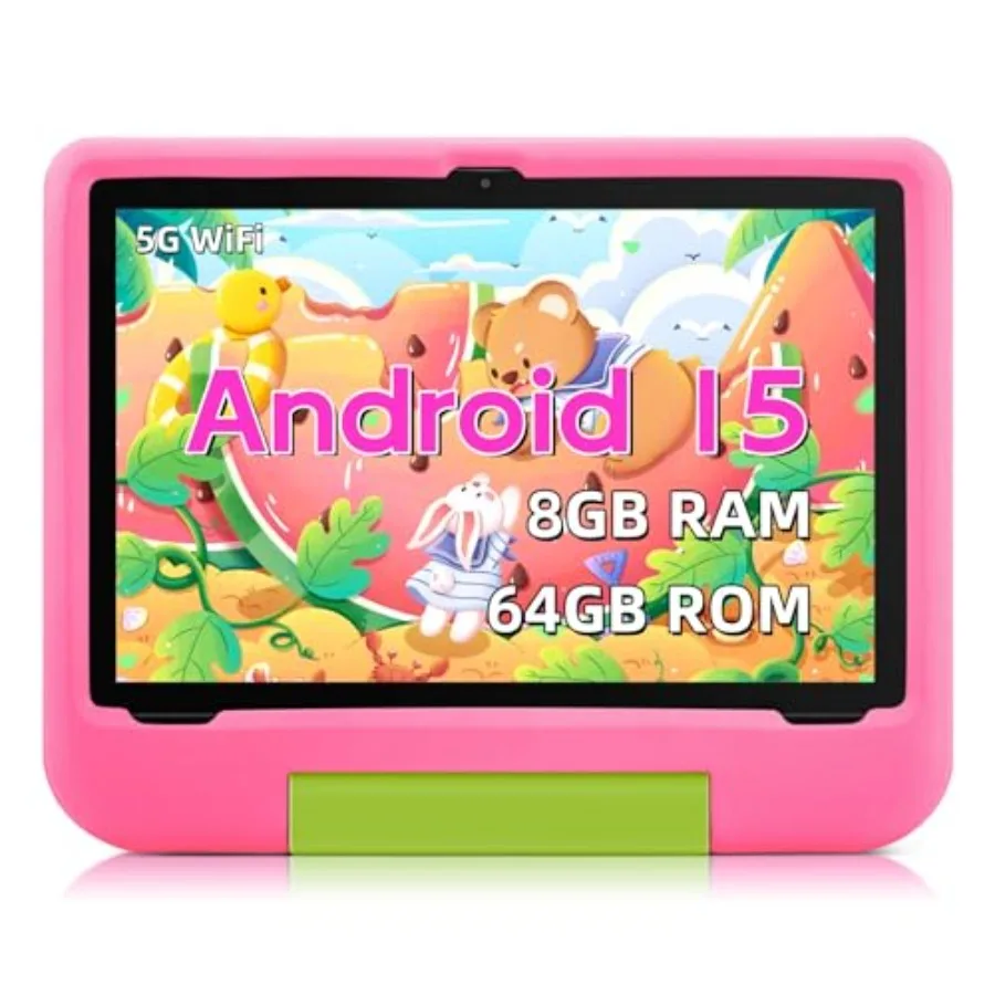 

Tablet for Ages 315 10.1 Android 15 EVA Case Blue 8GB RAM/64GB Storage WiFi 6 Octa-Core CPU Parental Control Pre-Installed Apps