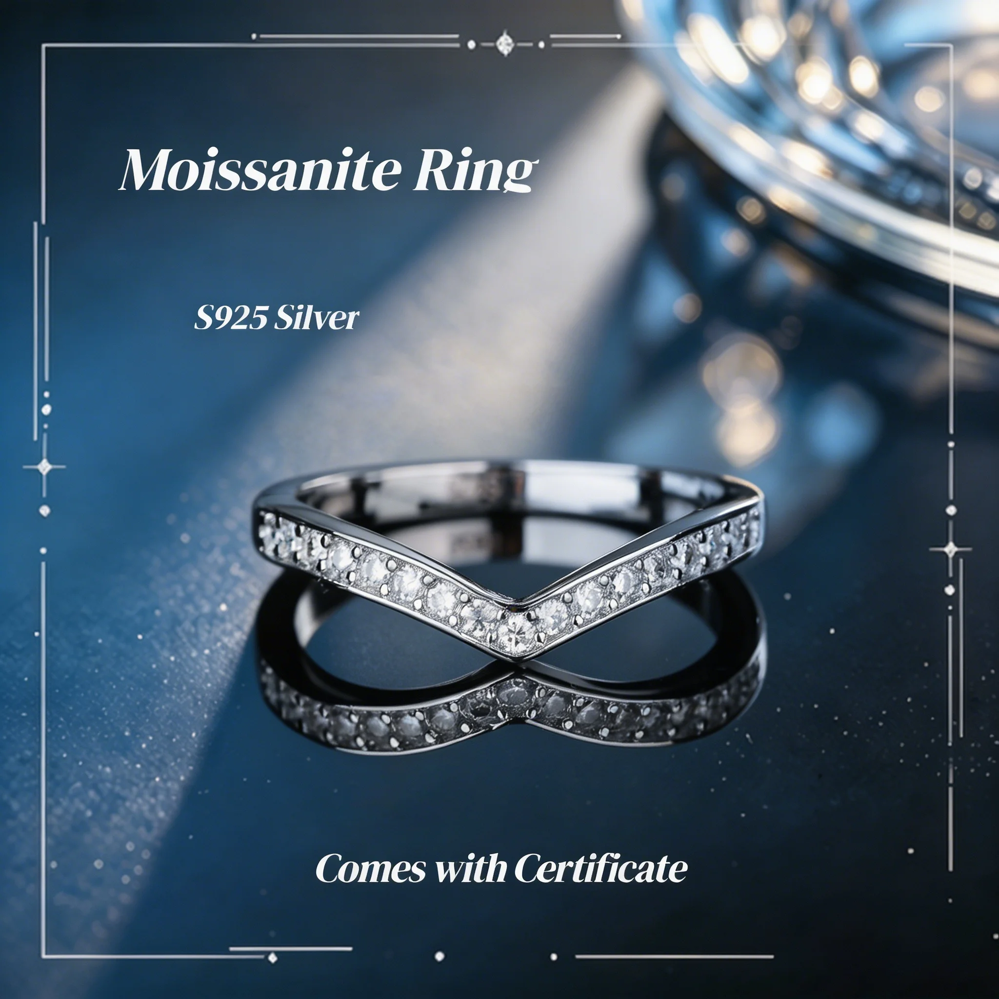 [Großhandel] 1,5mm Voll-Moissanit-Ring S925 Sterling Silber Mit GRA-Zertifikat Bandring für Damen Funkelnde Party-Geburtstagsgeschenke – Detail 9