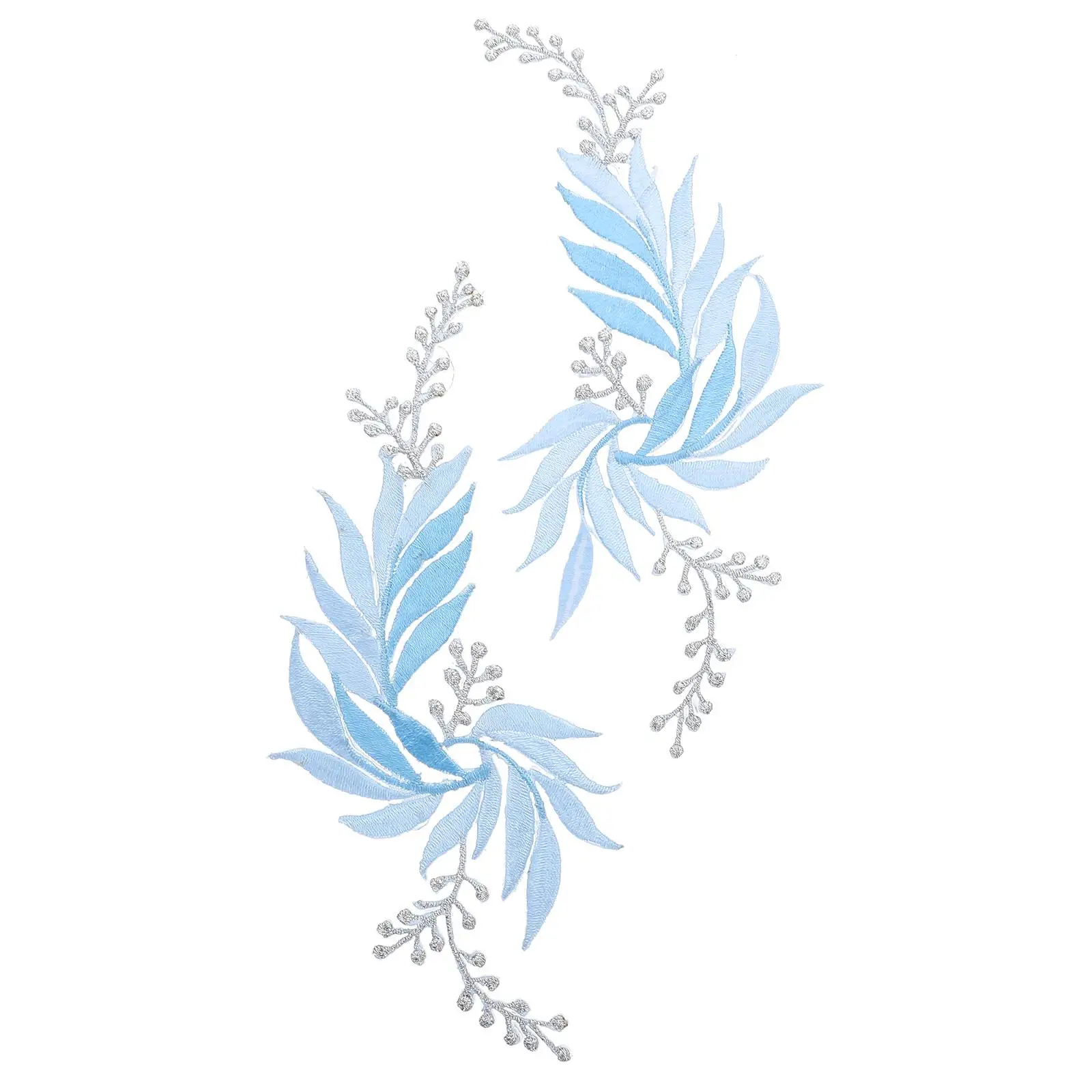 

2 Pcs Clothing Patches Outfits Leaf Design Embroidery Appliques Sewing Decor Materials DIY Clothes Repairing Thread Women's Hat