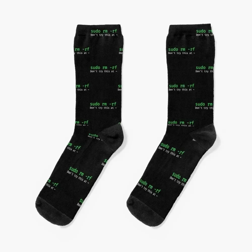

sudo rm -rf - Funny Linux sysadmin command line Socks funny gift japanese fashion floor bright garter Boy Socks Women's