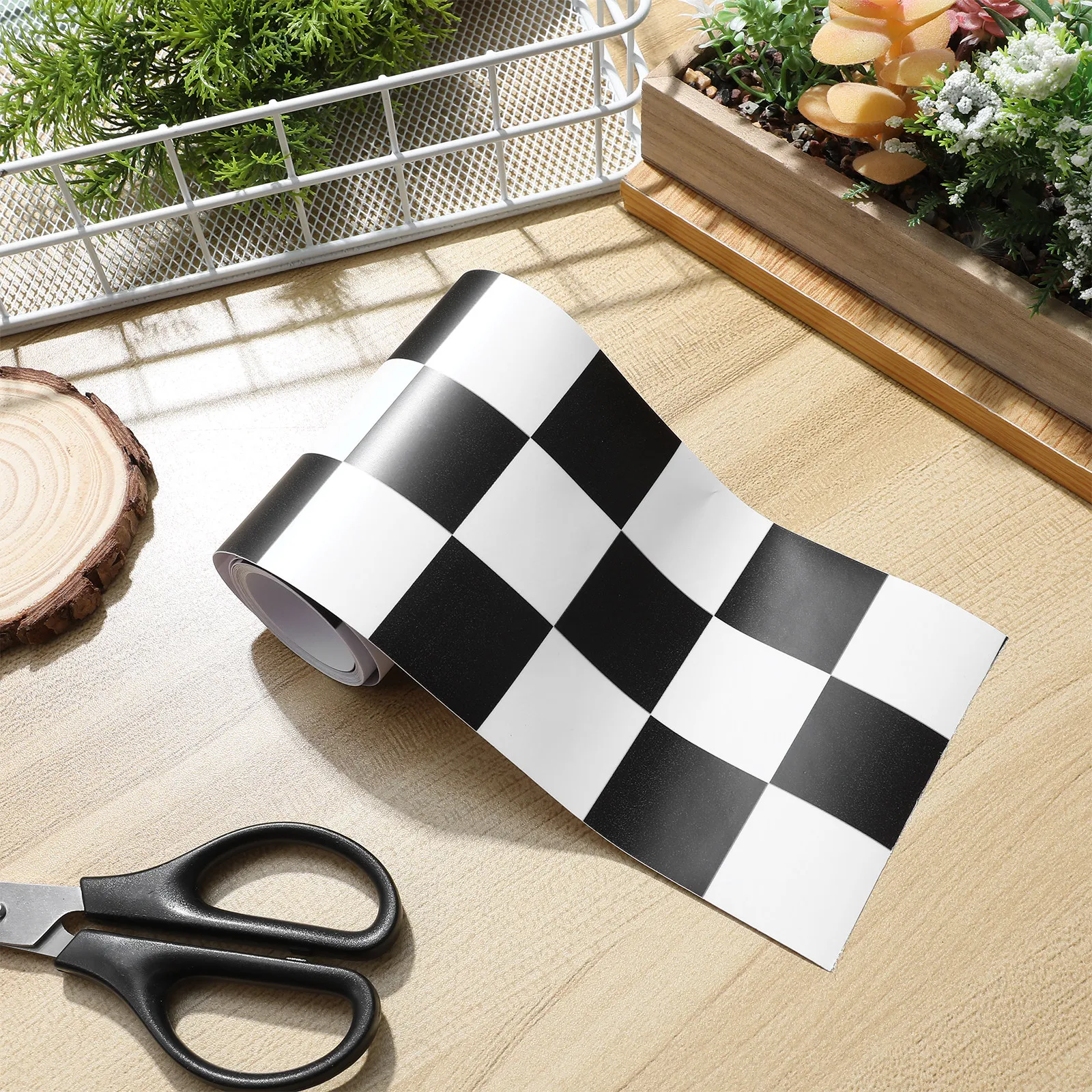 1 Roll Bathroom Wall Sticker Checkered Decorative Bulletin Board Border Trim Wall Decal Home Decor Bulletin Board Stickers