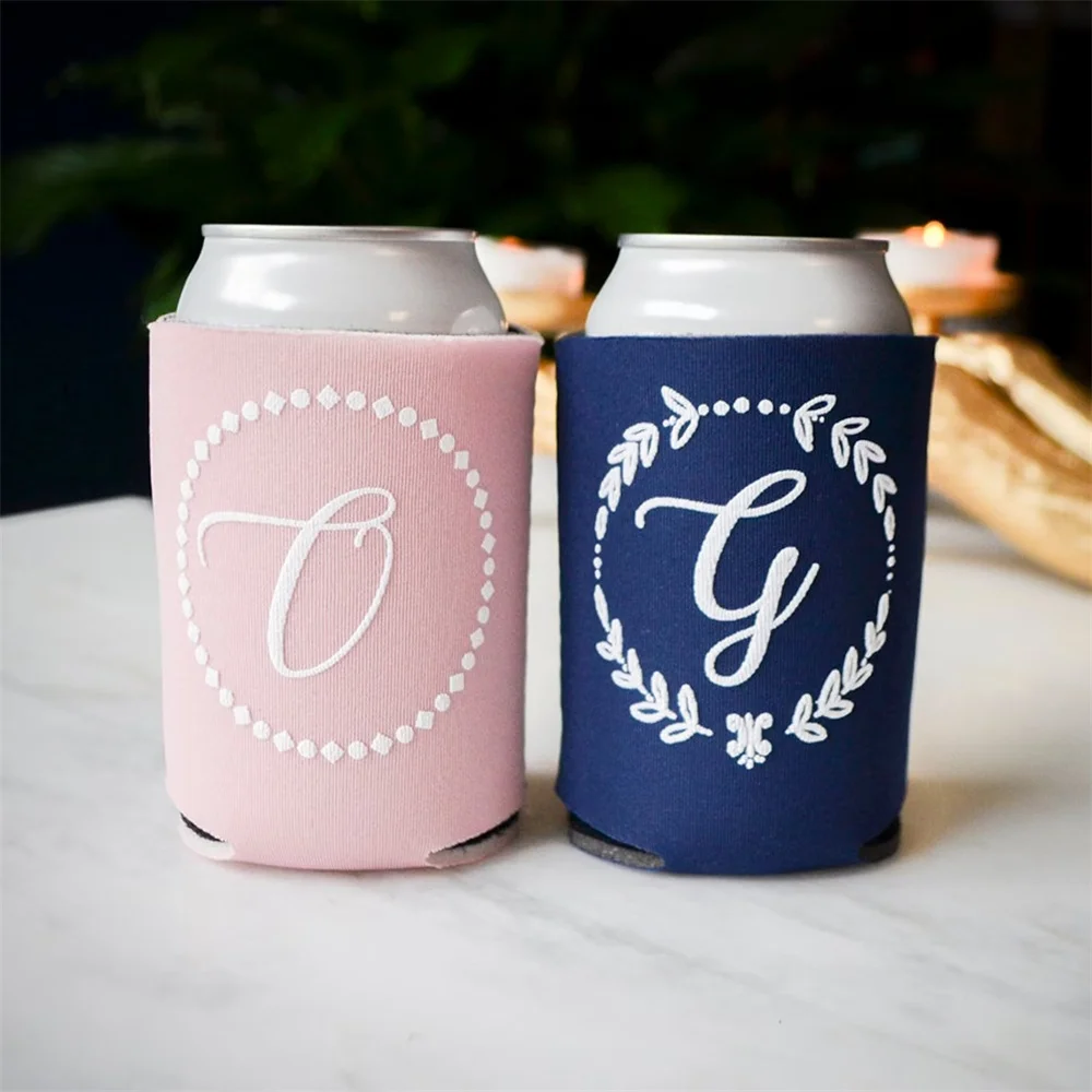 Customizable Wedding Can Coolers, Personalized Wedding Favors, Monogrammed Can Coolies, Bottle Huggers, Can Huggers, Party Can C