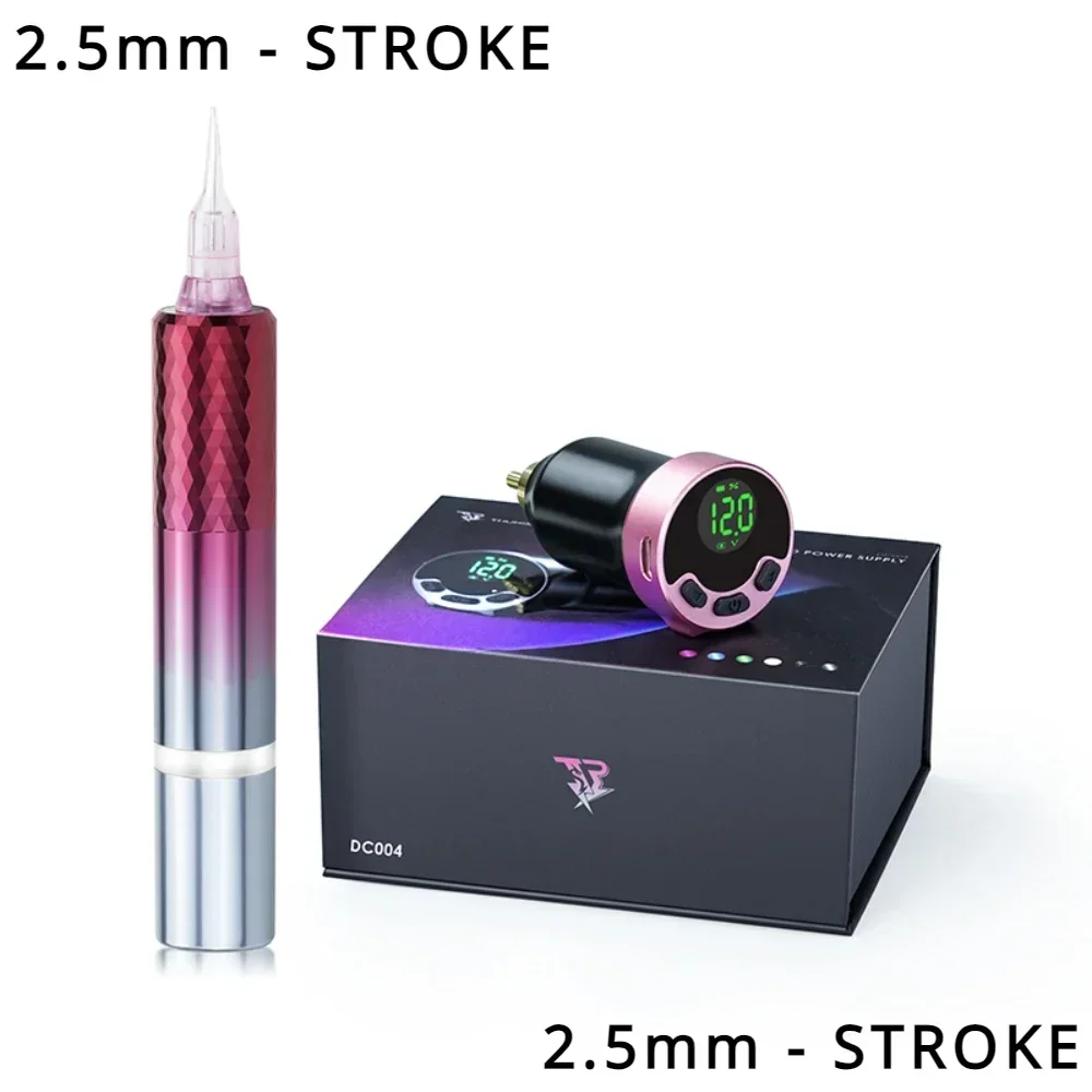 2.5mm-StrokeTp009 Rotary Tattoo Pen Dc004 Wireless Tattoo Power Kit for Body Art Permanent MakeupArtist for Human Body Depiction