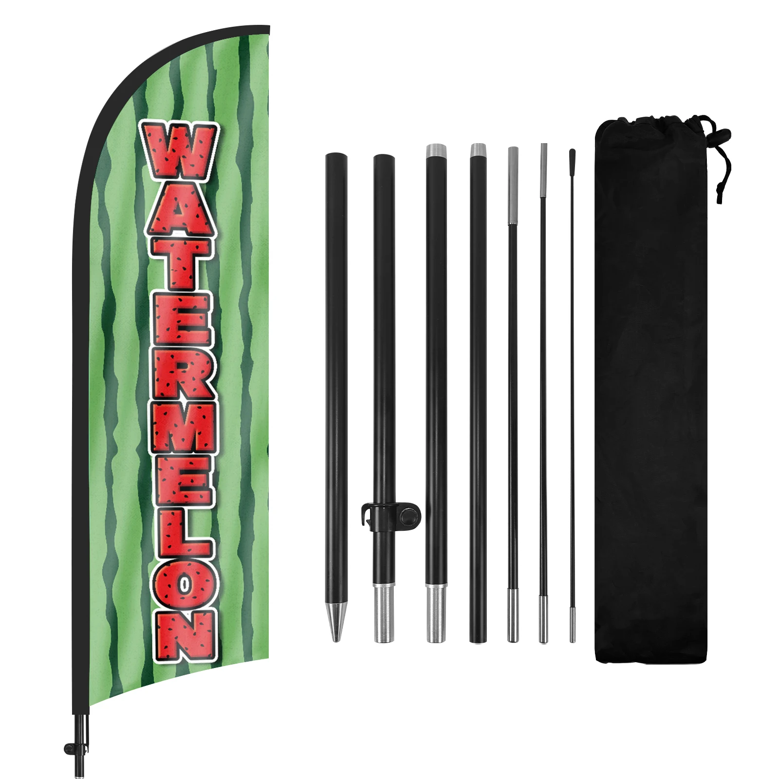 FSFLAG 1PCS 280CM The Watermelon Feather Flag with Flagpole Advertising Outdoor Banner Decoration for Business and Storefront