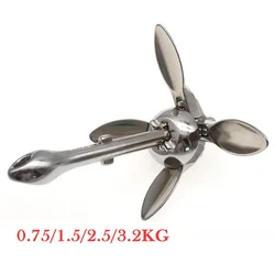 1.5 /0.7/2.5/3.2kg Stainless Steel Umbrella Anchor Docking Deck Marine Hardware Boat 4-Tine Folding Grapnel Ancho Yacht Sailboat