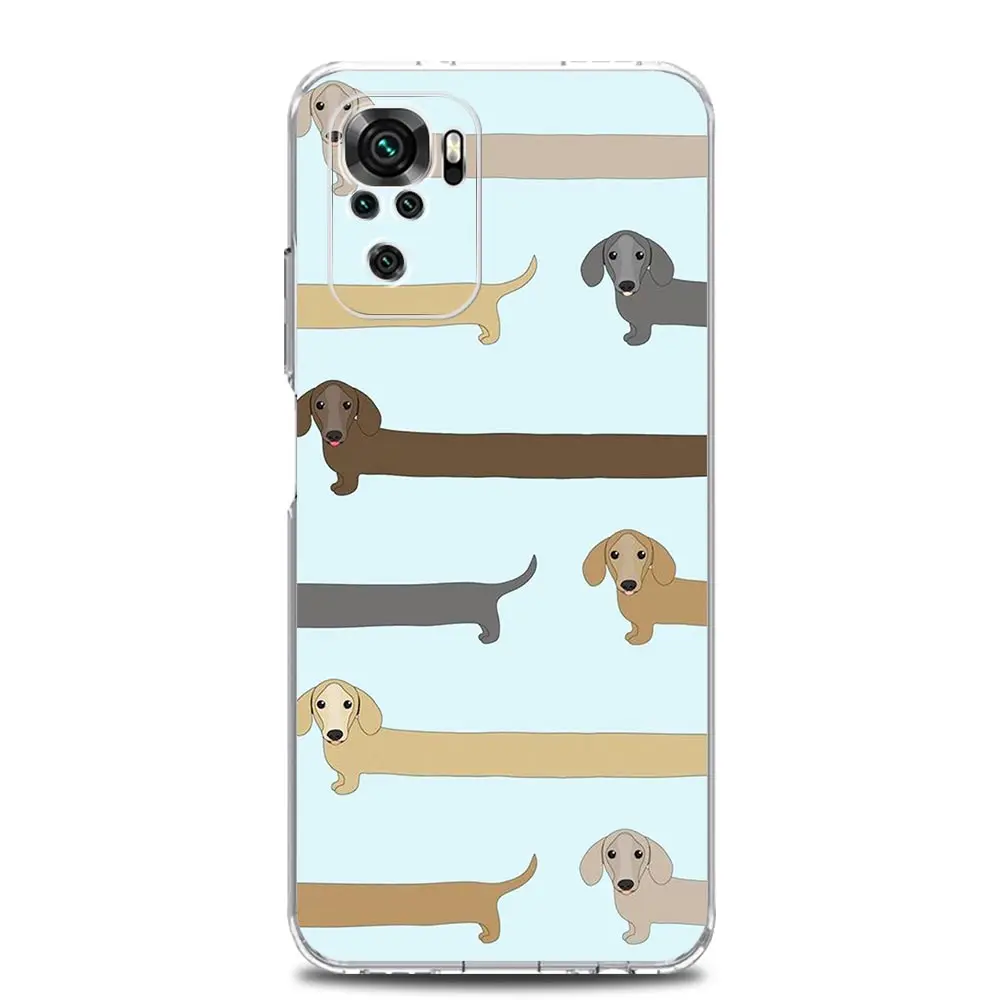 Phone Case For Xiaomi Redmi Note 13 12 5G 9S 9 8 10 11 Pro Plus 4G 9T 13C 12C 10C 9C 9A 7 Clear Cover Dachshund Sausage Dog