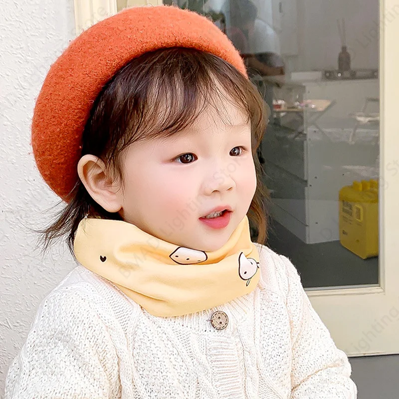 Childrens Winter Scarf Cotton Baby Neckerchief Soft Neck Collar Warmer Kids Scarves 0-12 Years Cute Scarf  Cosplay Accessories
