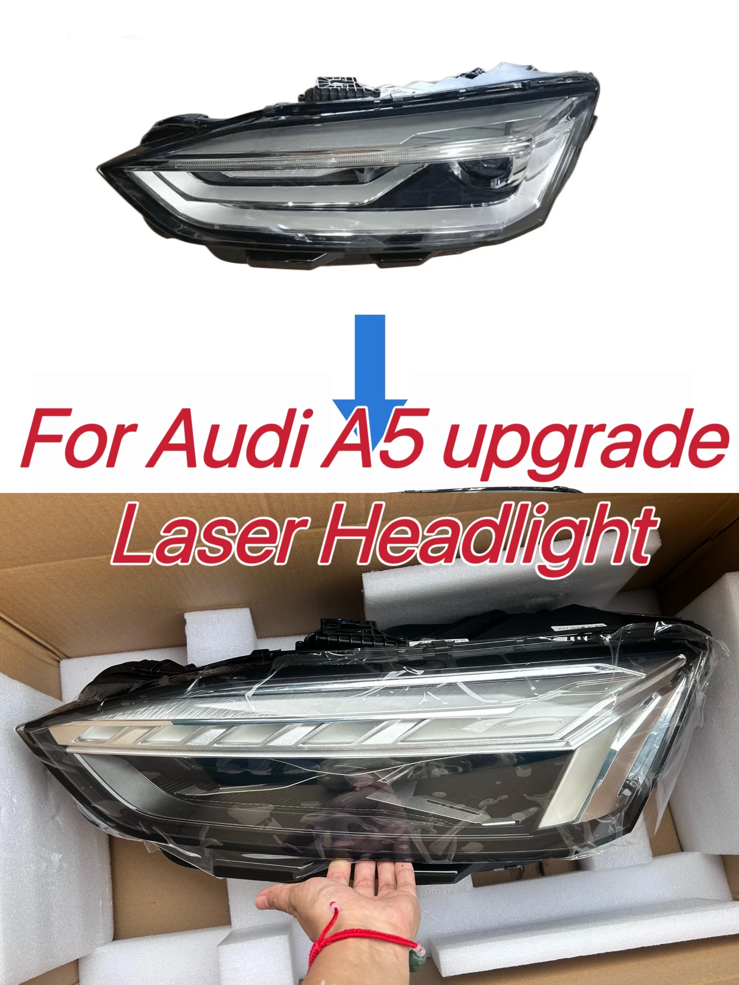 For Audi A5 Xenon Headlight Assembly Upgrade A5 Laser Headlight Assembly Silver versio Or Black Version 