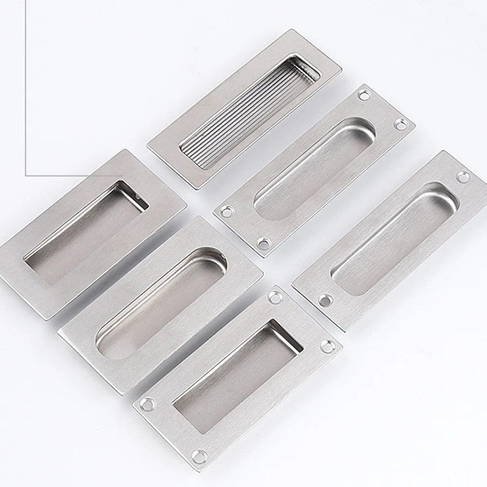 

2pcs Stainless Steel Hidden Embedded Pull Handle 128Mm For Cabinet Drawer Door Space-Saving Invisible Knob Durable Aluminum