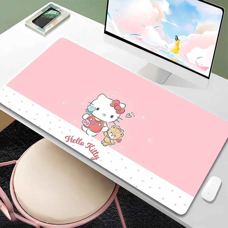 

Mouse Pad Hello Kitty Non-Slip Rubber Edge locking mousepads Game play mats notebook computer Cute Home Decor Sanrio ground mat