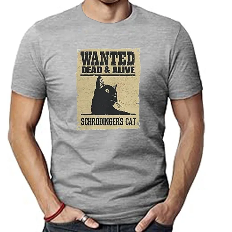 T-shirt ras du cou pour homm et femm, imprsion numérique, drôle, Geek, Want Buy Cat, Schrodinger Cat, été
