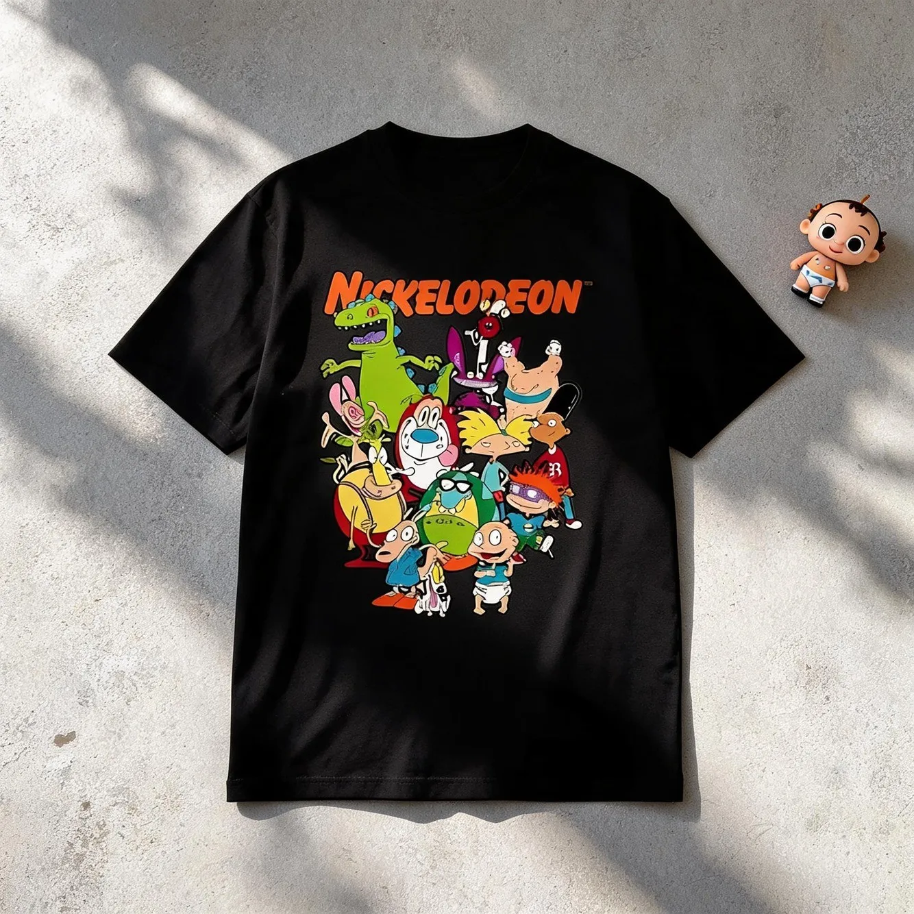 Cartoon Characters Print Mens Cotton Short Sleeve T Shirt For Daily