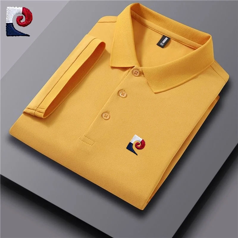 

New men's high-quality short sleeved polo shirt, summer fashion, casual, comfortable, breathable, sweat absorbing T-shirt top