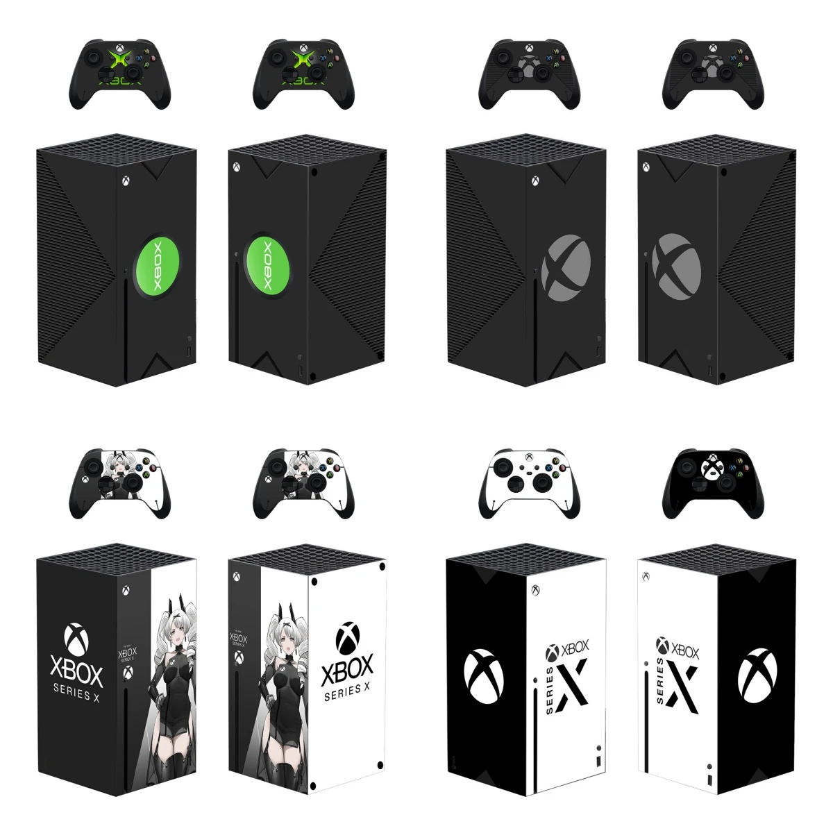 Naklejki na konsolę Xbox Series X i 2 kontrolery z własnym projektem, personalizowane, winylowe.