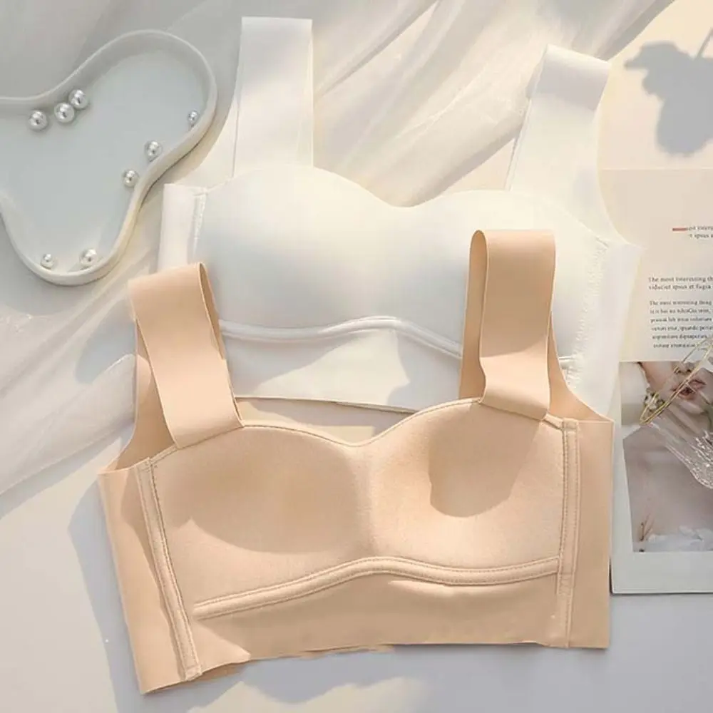 Sutiã sem costura sólido sem costas sem fio bralette push up sutiã feminino resfriamento de ar beleza volta reunido sutiã verão