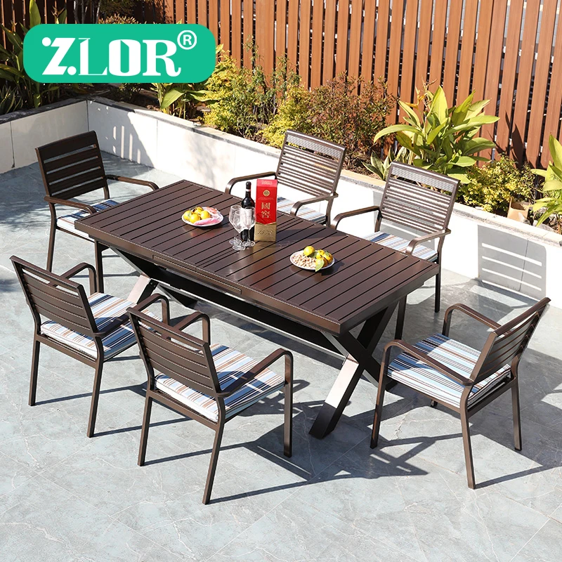 

Modern Aluminum Garden Dining Set for Hotel & Villa Outdoor Use-Durable Waterproof Eco-friendly