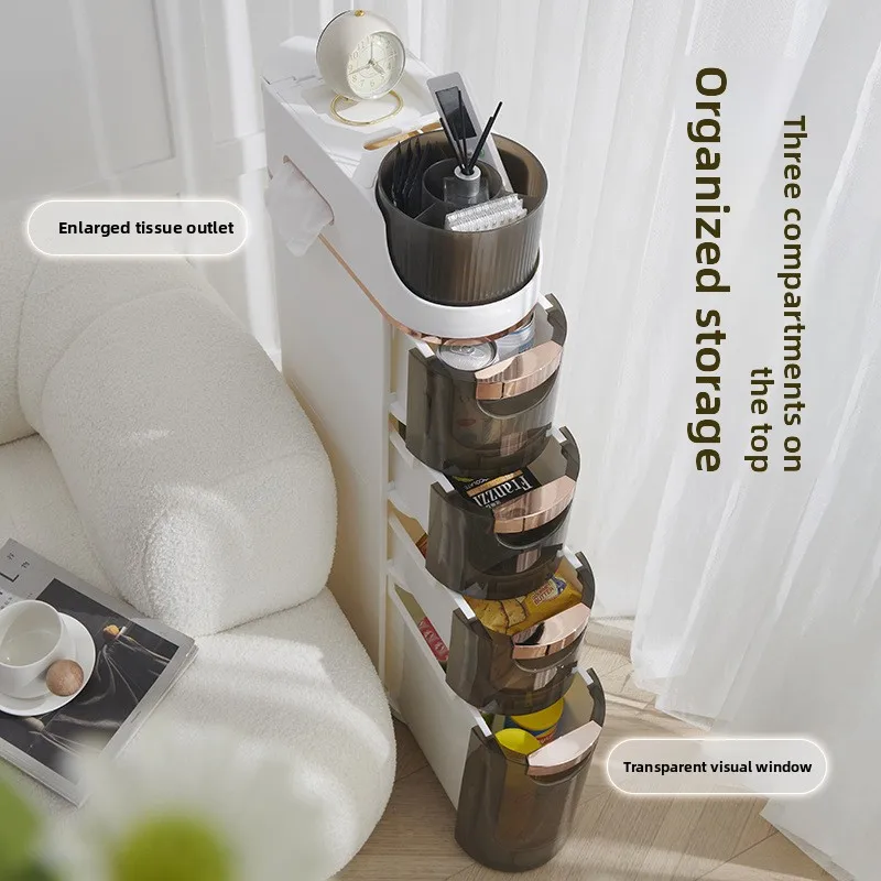 خزانة تخزين شق الحمام رف المطبخ رف تخزين الأدراج أشتات متعددة الطبقات خزانة تخزين الشق الضيق