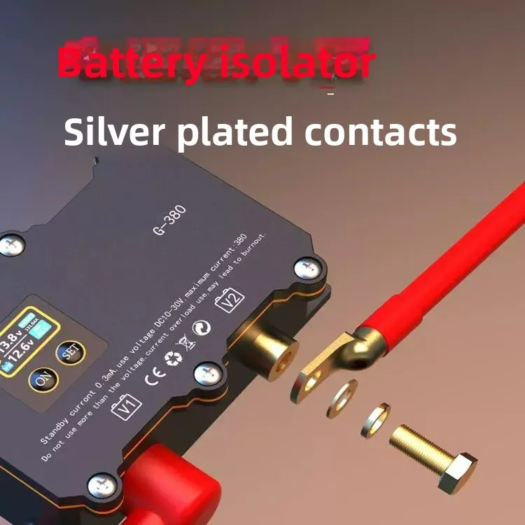 380A Dual Battery Isolator 12V 24V, Smart Voltage Relay with APP Control for RV Camper Van Auxiliary Battery