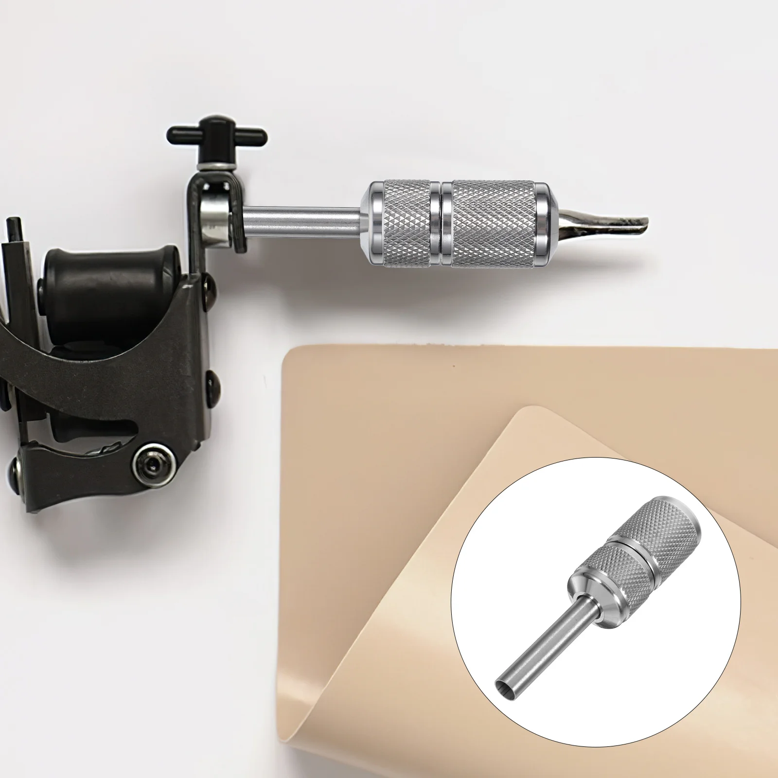 

Self Locking Stainless Steel Tattoo Grip Strong Durable Non Slip Ratching Design 22mm Suitable for Body Art Supplies