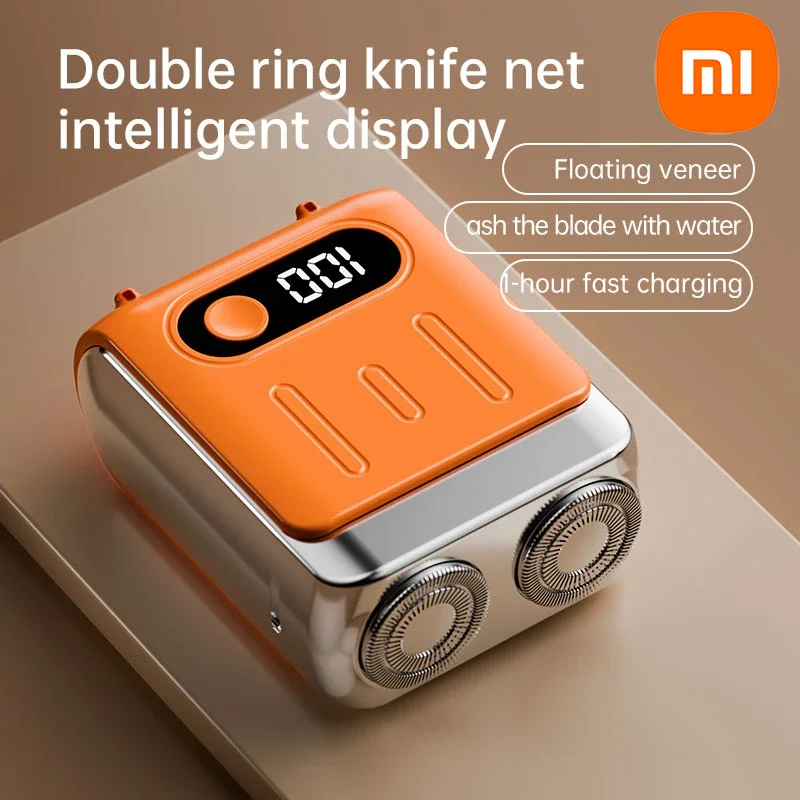 Xiaomi Electric Smart Shaver Household Car Shaver Digital Display Mini Dual Blade Rechargeable Shaver Powerful Men's Gift Shaver