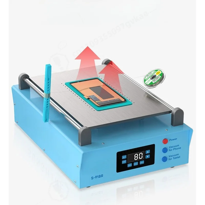 918R Double Air Pump Flat Screen Separator Mobile Phone Repair Face Constant Temperature Heating Screen Dismantling Table