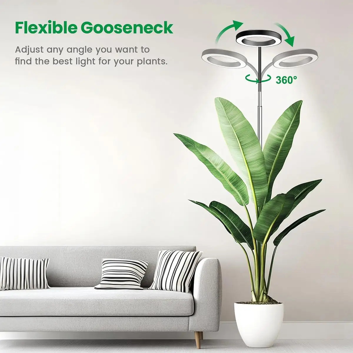 72 LEDs Grow Light EU Plug Full Spectrum Dimmable Angel Ring Stand Holder Phyto Lamp for Indoor Plants Houseplants Succulent Art