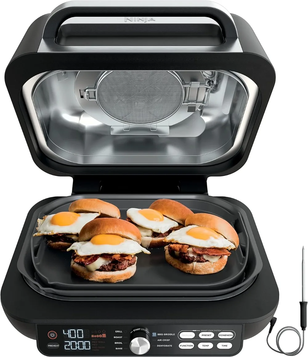 

IG651 Foodi Smart XL Pro 7-in-1 Indoor Grill/Griddle Combo, use Opened or Closed, Air Fry, Dehydrate & More, Pro Power Grate