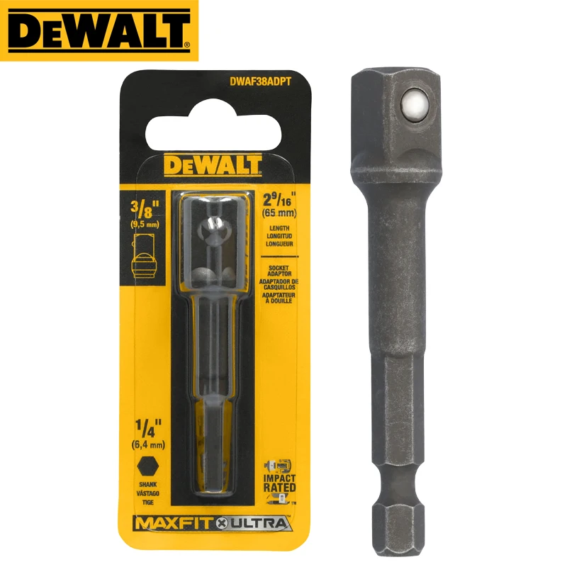 DEWALT DWAF38ADPT 9,5MM Square Adapter SPFTOR 3/8in Max Impact 1/4